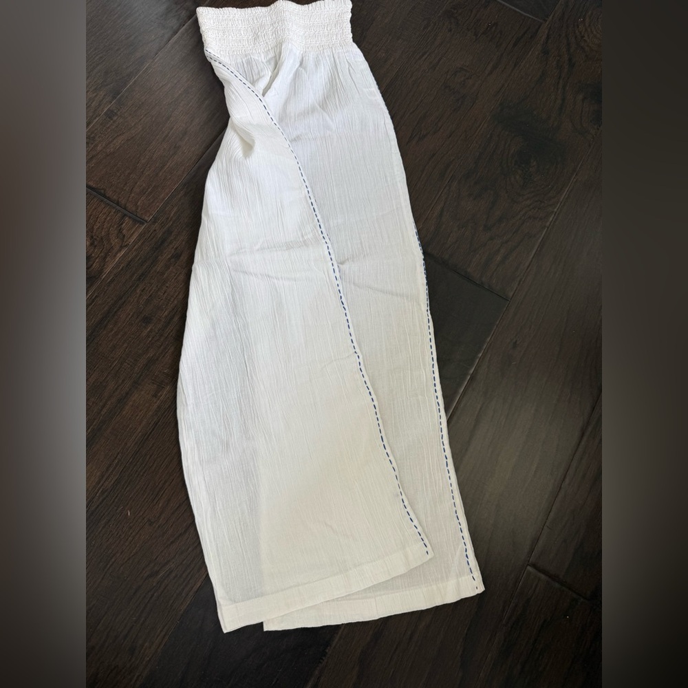 White Crochet Maxi Skirt with Side Slit - Picture 6 of 7